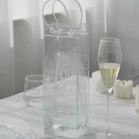 PVC Transparent Wine Bottle Cooler Bag with Handle for Champagne & Red Wine, Picnic & Gift