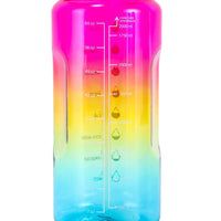 Gradient Color Plastic Water Bottle Set with Straw and Handle for Outdoor Sports