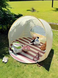 Portable Pop-Up Outdoor Tent with Sun Protection, Wind Resistance, Windows and Stakes for Camping and Picnic