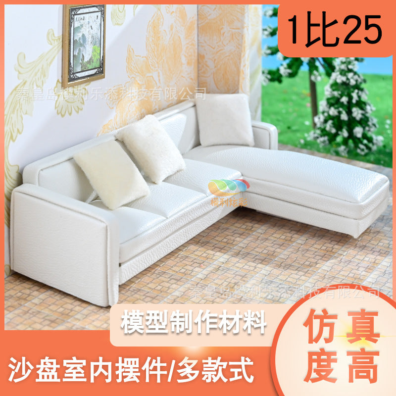Miniature Corner Sofa for Architectural Models & Dollhouses, Sand Table Layouts