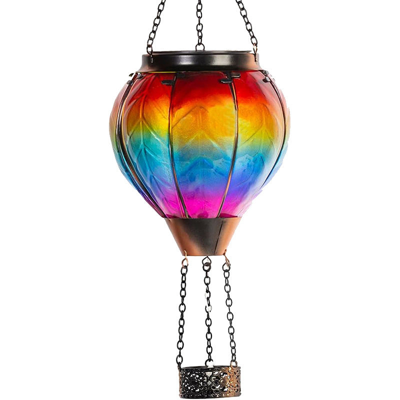 Solar Hot Air Balloon LED Flame Lantern for Garden and Patio Decor