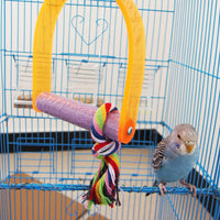 Acrylic Arch Bird Perch with Chew Toy for Parrots, Cockatiels, and Macaws