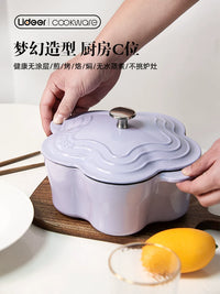 Lidell Enamel Cast Iron Heart-Shaped Dutch Oven for Braising and Stewing