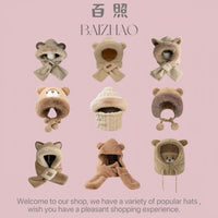 Winter Plush Knitted Hat Scarf Set with Ear Protection and Face Mask