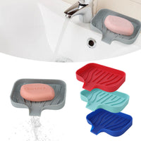 Silicone Soap Dish with Drain, Portable Bathroom Soap Holder for Home Use