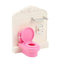 Kids' Pretend Play Miniature Toilet Toy for Dollhouse Bathroom Furniture