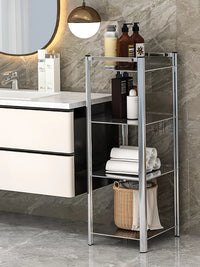 Multi-layer Adjustable Aluminum Alloy Stainless Steel Storage Rack for Microwave Oven and Bathroom