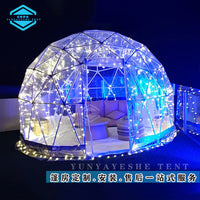 Outdoor Stargazing Transparent Dome Tent for Camping & Dining, Detachable Spherical Glamping Pod