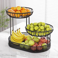 Multi-layer Wrought Iron Fruit Basket for Kitchen and Dining Table
