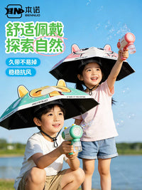 Benno Kids' Hands-Free Umbrella Hat for Sun and Rain Protection
