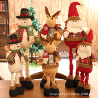 Christmas Retractable Plush Doll Ornament - Santa, Snowman, Reindeer