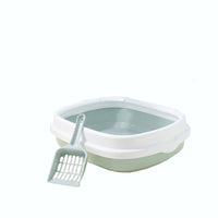 Semi-Enclosed Cat Litter Box with Scoop, Large Thickened Plastic Anti-Splash Pet Toilet