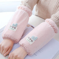 Women's Plush Down Jacket Sleeves for Office, Long Winter Anti-dirty Cuffs