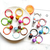 Creative 45mm Metal Ring Bell Letter Bead Keychain Pendant for DIY Bags & Gifts