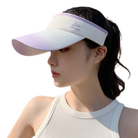 Unisex Summer Outdoor Sports Sun Visor Hat with Wide Brim, Breathable Ice Silk Cooling Topless Design for Cycling, Running, and Travel