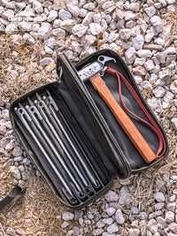 KEAMAN High Hardness Stainless Steel Tent Stakes for Canopy and Awning, Windproof and Anti-Slip Ground Pegs, 4-Pack