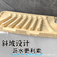 Silicone Faucet Splash Guard Mat for Kitchen Sink, Absorbent and Foldable