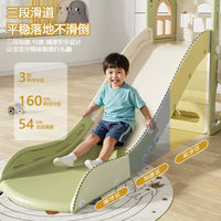 Kids Indoor Slide and Swing Set with Basketball Hoop and Telescope, Toddler Play Structure for Home