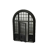 Dollhouse Miniature Gothic Style Door and Window Set for Micro Landscape Decor