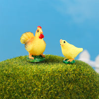 Miniature Resin Chicken Figurines for Moss Micro Landscape and Succulent Decor