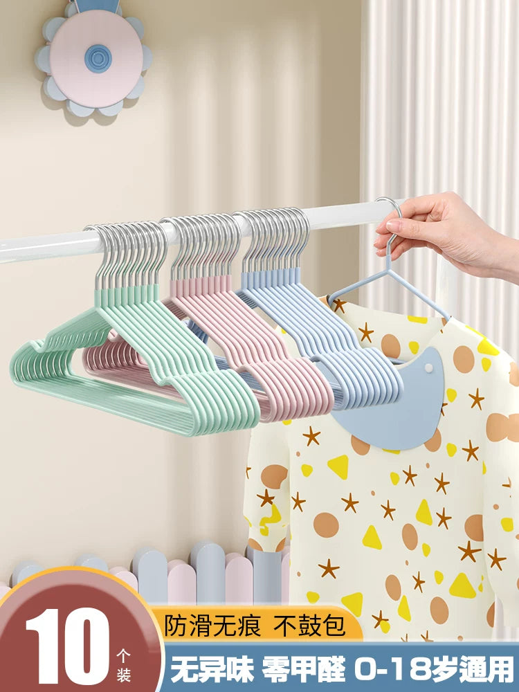 Kids Non-Slip Plastic Hangers for Baby and Children's Clothes, 30-Pack