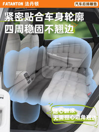 Car Inflatable Air Mattress for Volkswagen Lamando Rear Seat, Thickened Flocked Cotton Sleeping Pad with Air Pump and Storage