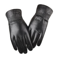 Men's Winter Warm Genuine Leather Gloves with Touchscreen Function and Non-slip Grip for Cycling and Motorcycling