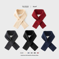 Men's Winter Knitted Cross Scarf Warm Solid Color Neck Warmer