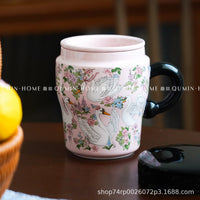 Creative Ceramic Swan Mug with Lid and Infuser, Gift Box Option, for Tea, Coffee, Milk