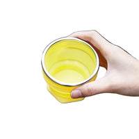 Foldable Silicone Travel Cup with Lid - Portable Outdoor Camping Mug for Hot & Cold Drinks