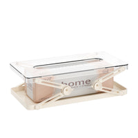 Adjustable Spring Tissue Box Holder for Living Room and Dining Table, Foldable Napkin Dispenser