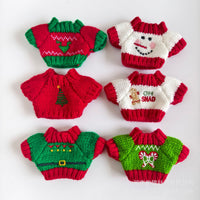 1/12 BJD Doll Christmas Embroidered Sweater Hat Set Plush Doll Pendant Accessory