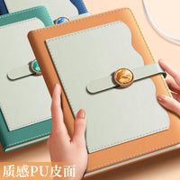 A5 Business Notebook with Crystal Buckle or Flat Buckle, 240 Pages, Portable for Office Meetings and Work Records