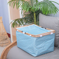 Foldable Insulated Picnic Basket with Handles, Fabric Storage Hamper for Outdoor Camping and Travel