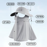 Summer UV Protection Neck Gaiter with Brim and Ice Silk Breathable Full Face Mask for Cycling