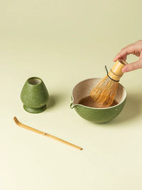 Japanese Style Matcha Bowl and Whisk Set for Traditional Tea Ceremony