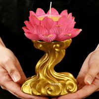 Smokeless Lotus Ghee Lamp for Home and Temple, Long-Lasting Decorative Butter Lamp