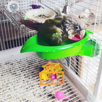 Bird Bath Tub Feeder for Parakeets Cockatiels Lovebirds - Cage Mounted