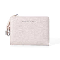 Korean Style Lychee Pattern PU Leather Short Bifold Wallet for Women