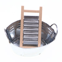 Dollhouse Miniature Washbasin and Washboard Set for Bathroom Decor