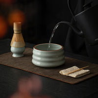 Japanese Retro Ceramic Matcha Bowl Set with Whisk and Whisk Holder
