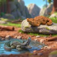 Miniature Alligator Figurines for Aquarium and Garden Decor