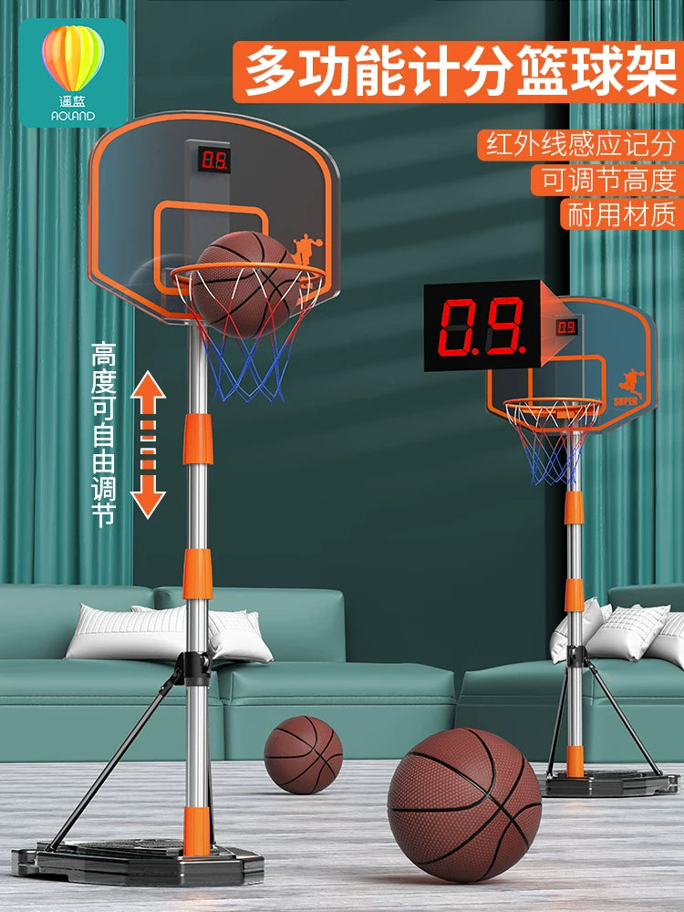 Kids Portable Basketball Hoop Stand Indoor Outdoor Adjustable Height for Boys Girls Training Toy Birthday Gift