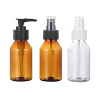 Amber Plastic Spray Bottle for Alcohol and Medicine, Portable Refillable Container