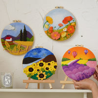 Wool Felt Needle Felting Photo Frame Painting DIY Kit for Couples Gift Home Decor