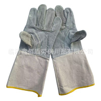 Welding Gloves Cowhide Split Leather Heat Resistant with Canvas Cuff