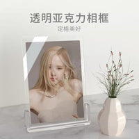 Acrylic Photo Frame Clear Crystal Display Stand for Postcards and Pictures