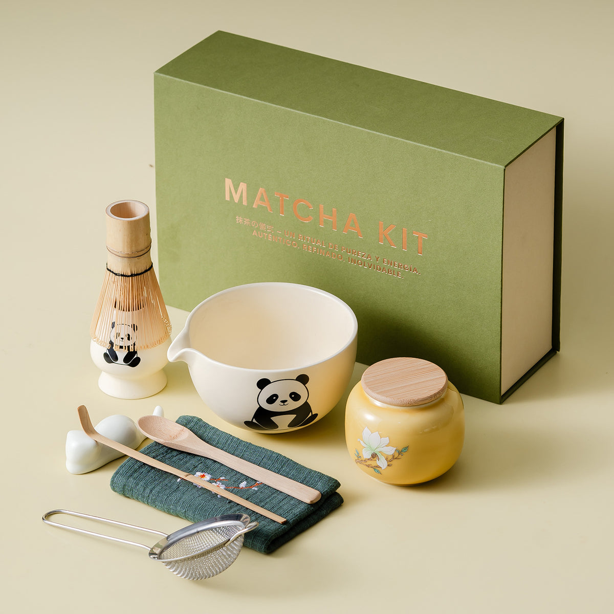 Japanese Style Matcha Tea Ceremony Set with Bowl, Whisk, and Accessories