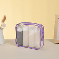 Clear PVC Travel Toiletry Bag with Zipper, Portable Cosmetic Organizer Pouch