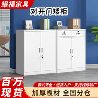 Lockable Steel Office Storage Cabinet with Drawers and Double Doors